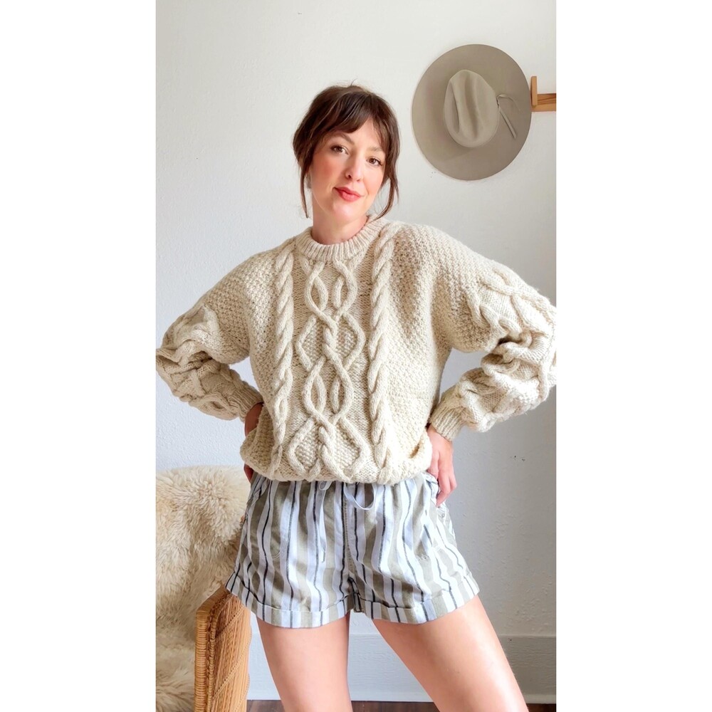 Vintage wool knit fisherman sweater